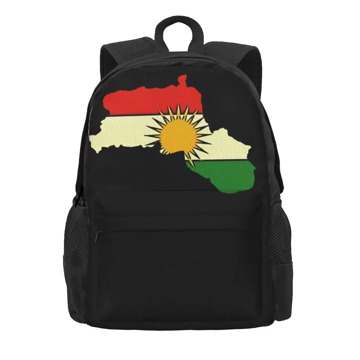 Kurdistan Cờ Ba Lô Nữ 3D In Cổ Điển Học Sinh Học Mặt Trời Ba Lô Máy Tính Thiếu Niên Dung Tích Lớn-Du Lịch