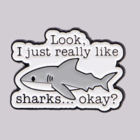 Funny Shark Enamel Pin Cartoon Brooch Pines Lapel Pins Quote Badge on Backpack Clothing Accessories Fashion Jewelry Friends Gift