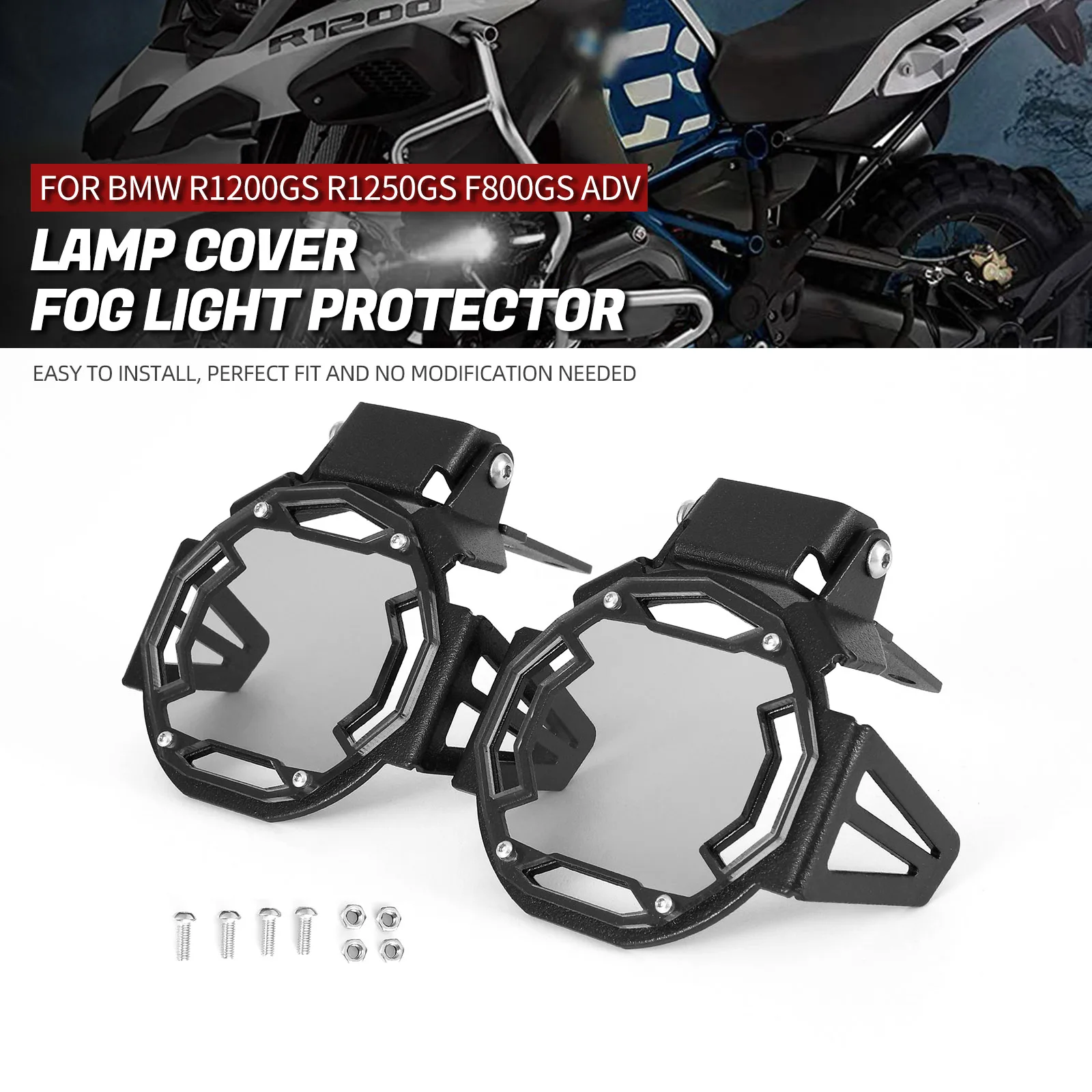 For BMW R1200GS F800GS R1250GS F850GS F750GS ADV Motorcycle Flipable Fog Light Protector Guard Lamp Cover R1200 GS Accessories