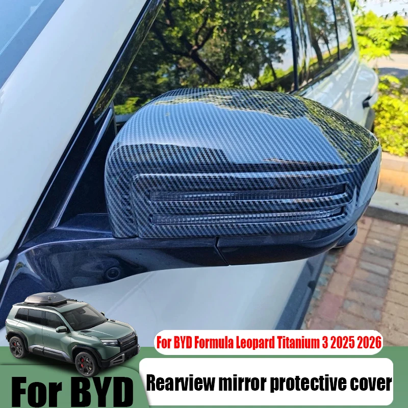 For BYD Formula Leopard Titanium 3 2025 2026 ABS rearview mirror decorative cover car exterior decoration modification parts