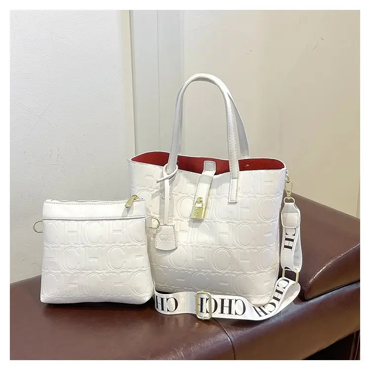 

Women's Letter Print Spacious Tote Bag, 3-in-1 Shoulder Crossbody Top Handle Bucket Bag, Versatile Fashion Purse