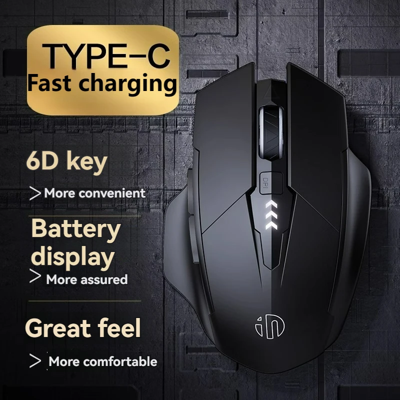 Inphic F1  2.4G BluetoWireless Mouse Office Silent Mouse  Rechargeable 6 Efficient Buttons Gaming Mouse For  Laptop Tablet PC