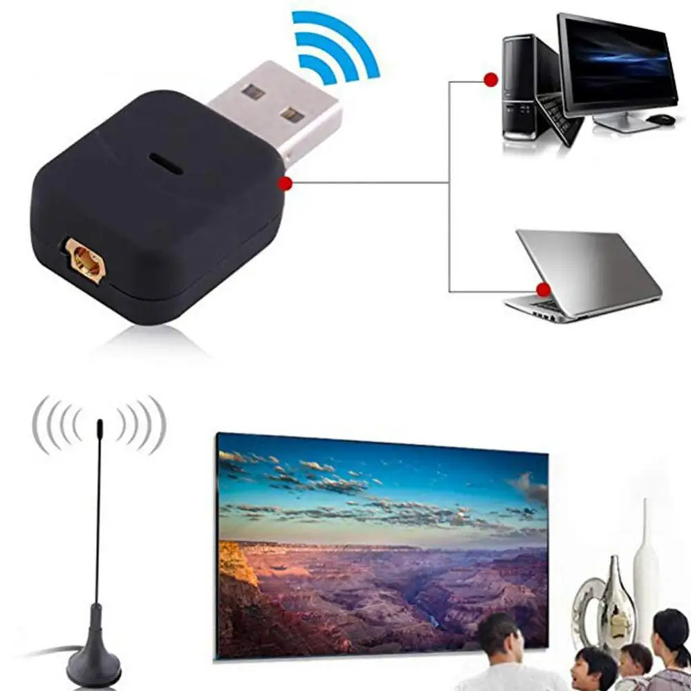 جهاز موالف تلفاز USB صغير مع جهاز استقبال رقمي عالي الدقة ، dvb-t ، SDR ، DAB ، FM ، بث الفيديو ، HDStick