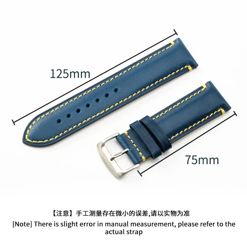 For Citizen Blue Angel Air Eagle  AT8020 Jy8078 First Second Generation Comfortable and Breathable Cowhide Watch Strap 22 23mm