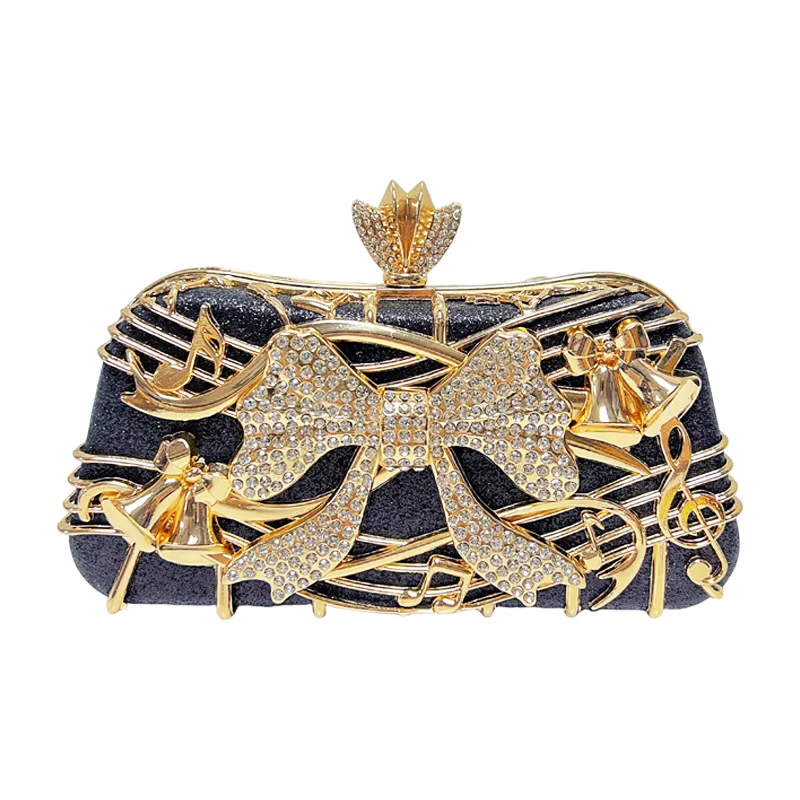 

Сумка для ужина с бриллиантами, европейская и американская женская банкетная сумка в стиле ретро, ручная универсальная вечерняя сумка со стразами и бантом