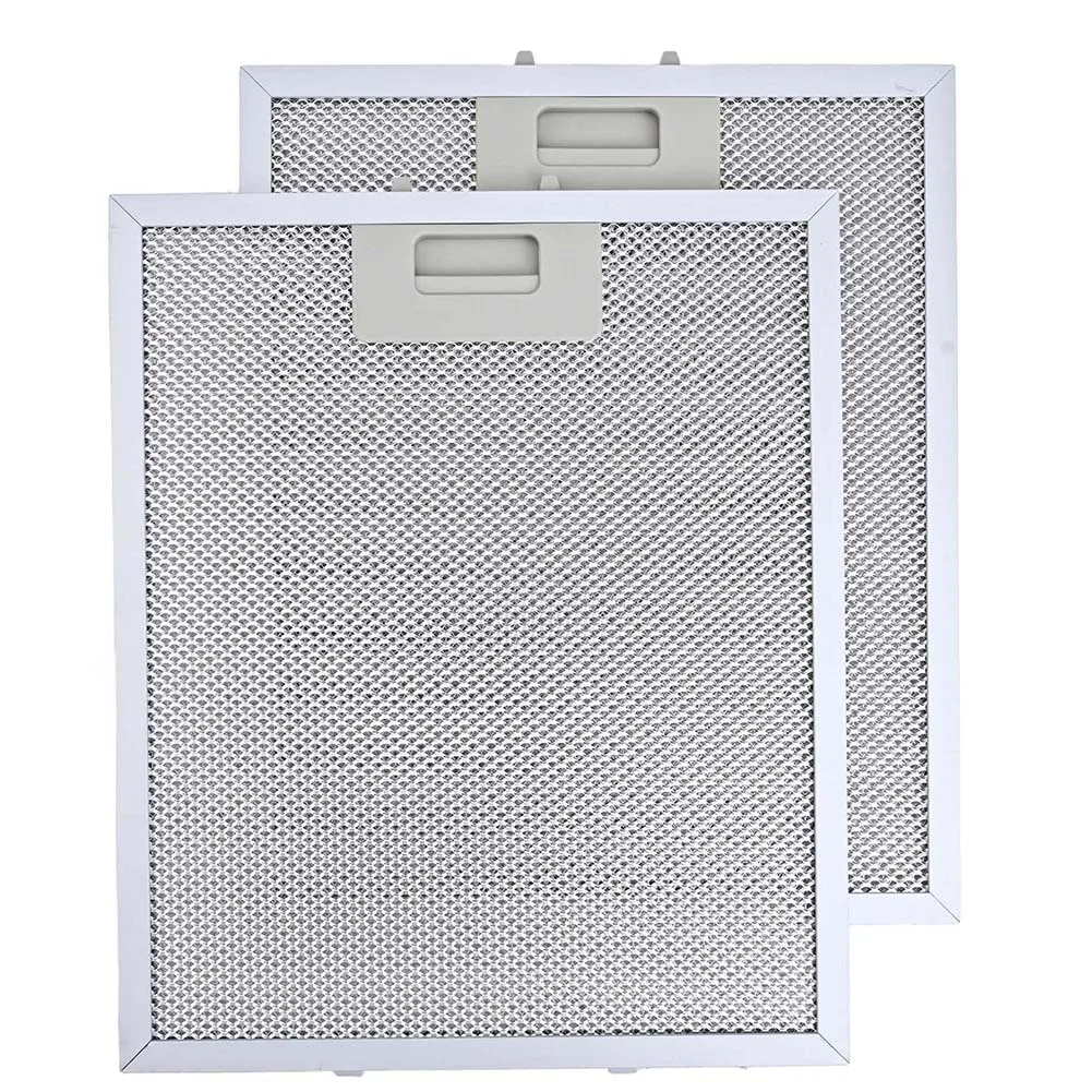 

2PCS 330*230*9mm Range Hood Metal Grease Filter Aluminum Cooker Hood Filters Metal Mesh Extractor Vent Filter Home Decoration