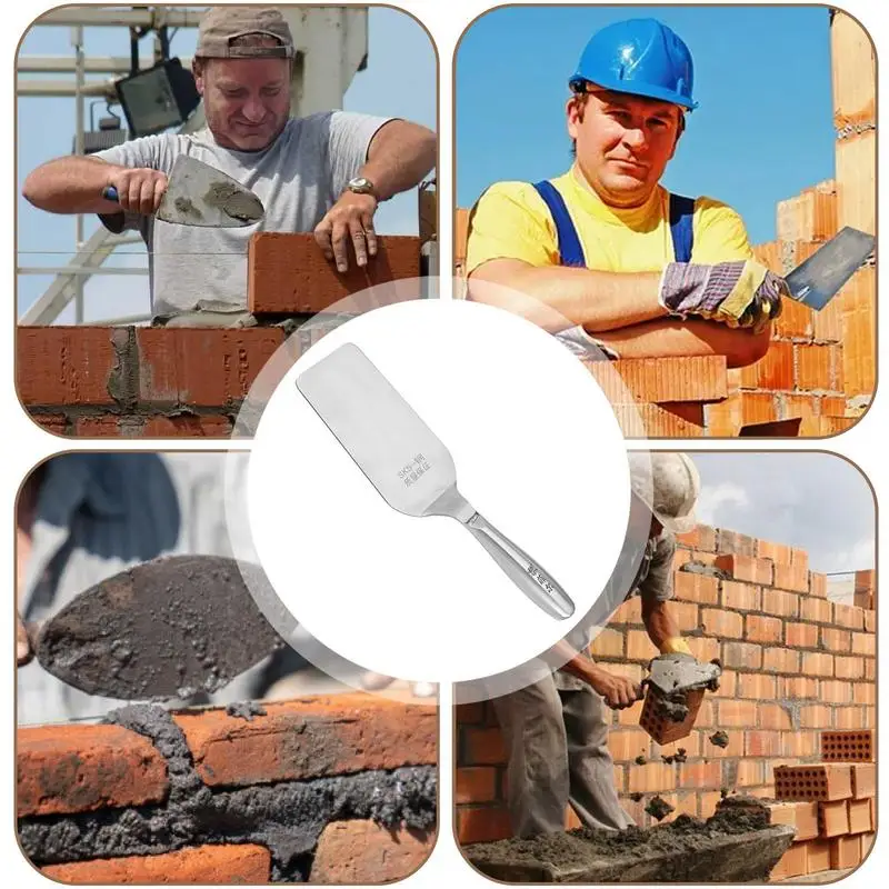 Paleta de acabado de acero inoxidable para cemento, herramienta de mano con mango cómodo para enyesado y albañilería