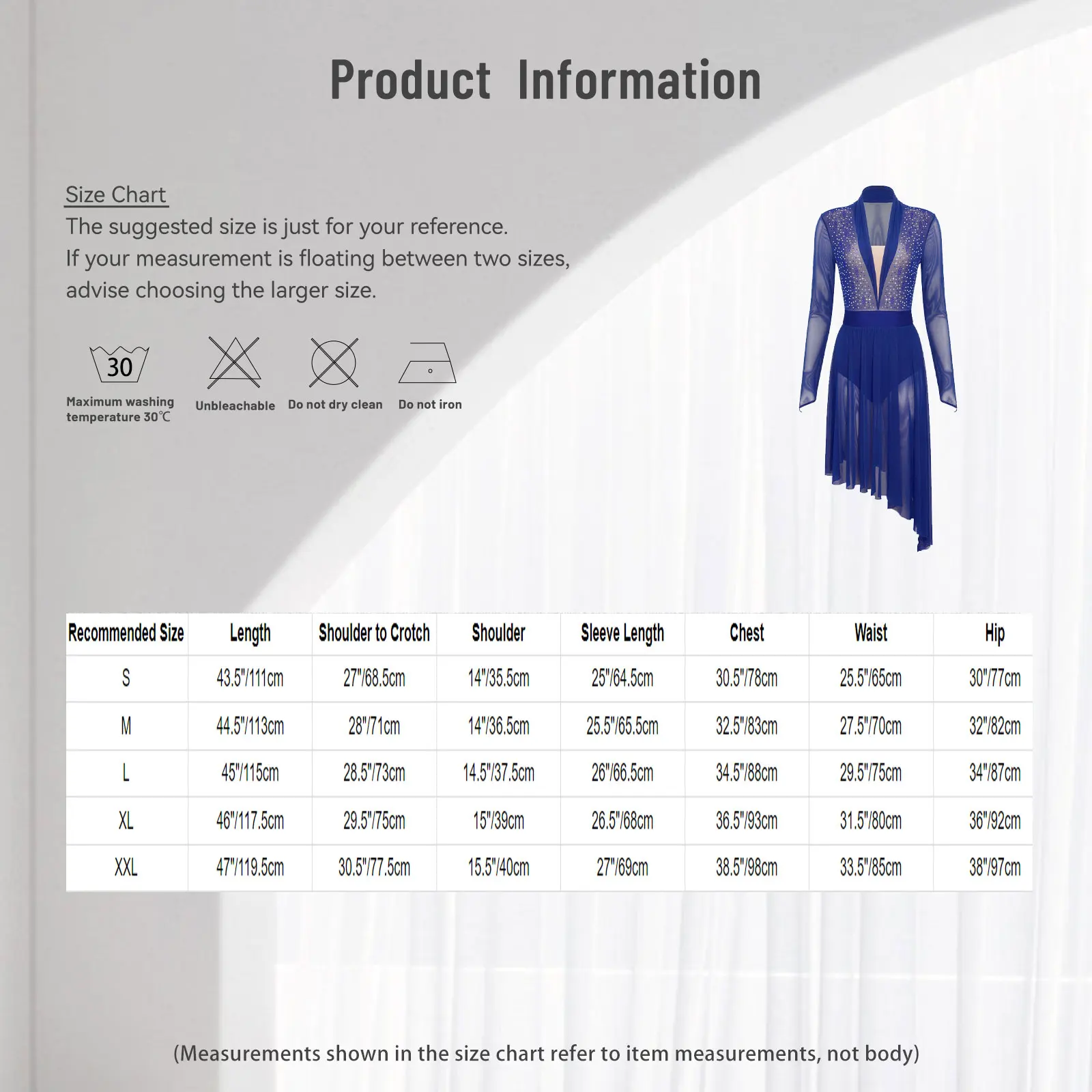 Vestido de baile lírico de malla transparente para mujer, traje de patinaje artístico, manga larga, diamantes de imitación, botones en la entrepierna incorporados, bragas, vestido con volantes