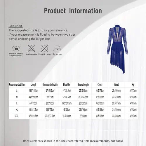 Imagen 2 del producto Vestido de baile lírico de Ballet para mujer, monos de malla de manga larga con diamantes de imitación, vestido de patinaje con volantes para Ropa de baile clásica