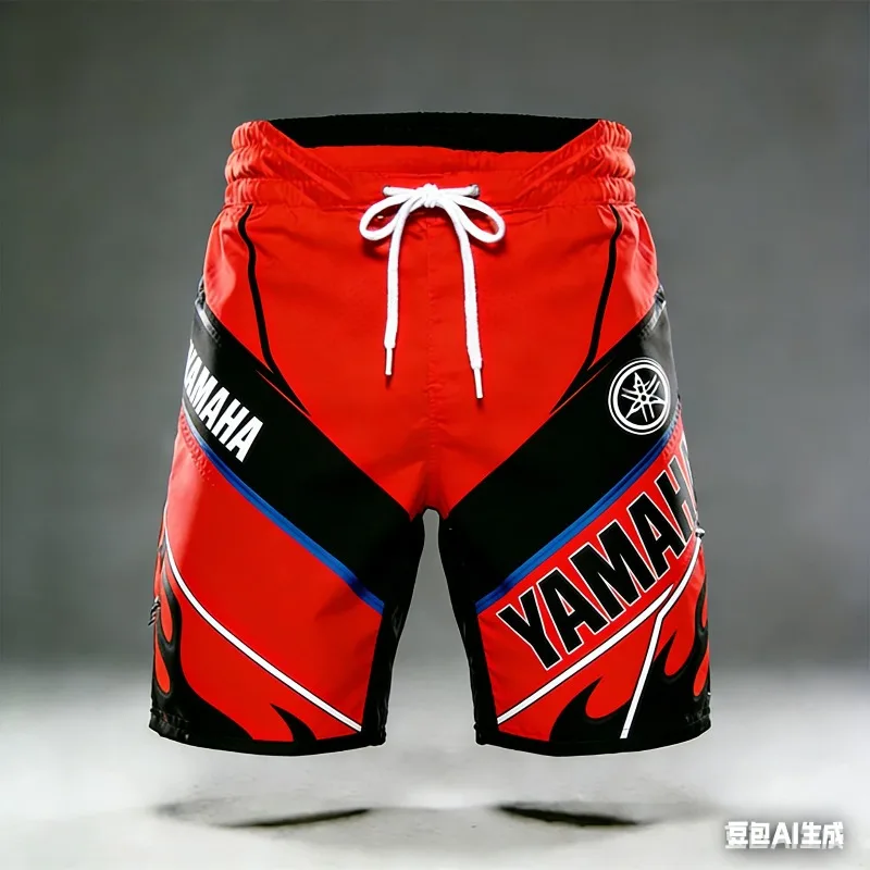 

2026 Summer Trendy Yamaha Red Pocket Shorts for Men and Women Fashion Casual Speed Drying Motorcycle Cycling Sports Shorts
