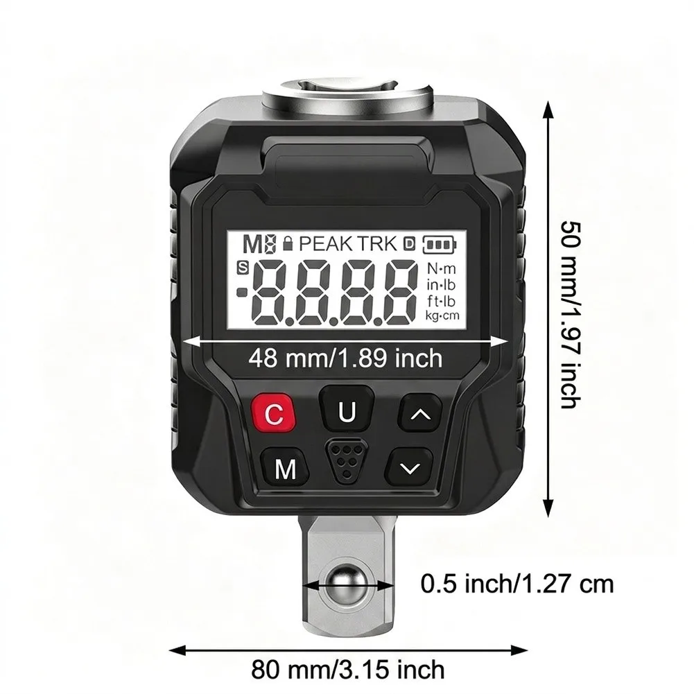 Digital For Torque Meter 17-340NM 1/2 Inch Drive Adapter High Gauge For Vehicle Motorcycle Repair Maintenance Tool