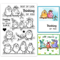 Funny Birds Branches Clear Stamps Cartoon Animals Silicone Clear Stamp Seals Transparent Stamps for DIY Scrapbooking