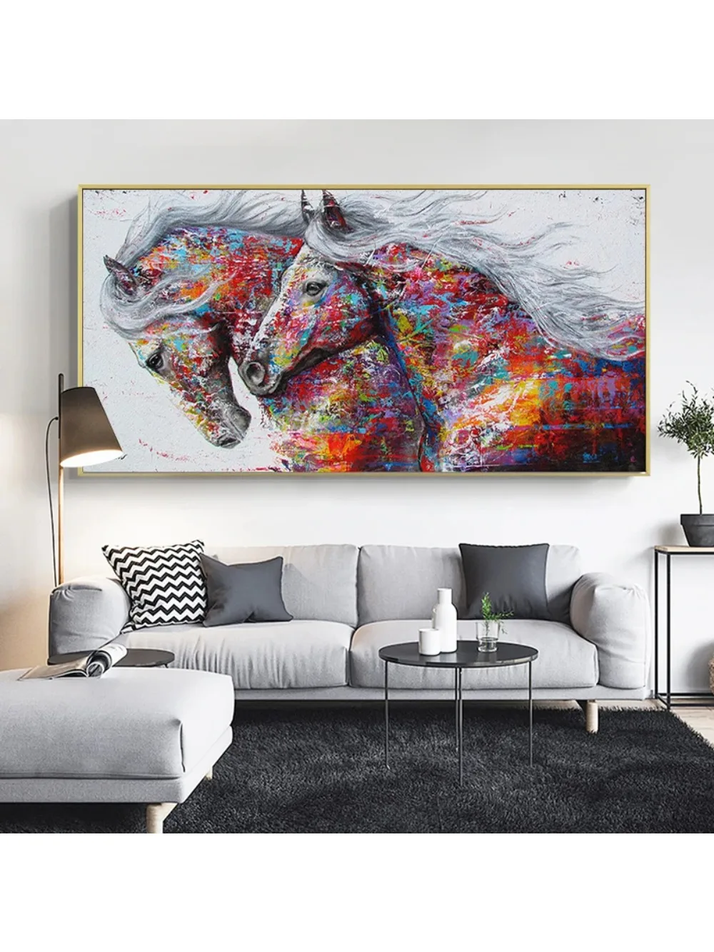 Affiche Murale Abstraite Moderne avec Deux oral aux Courants, Banksy HD, Toile Imprimée, Décoration de Chambre à Coucher et de Salon