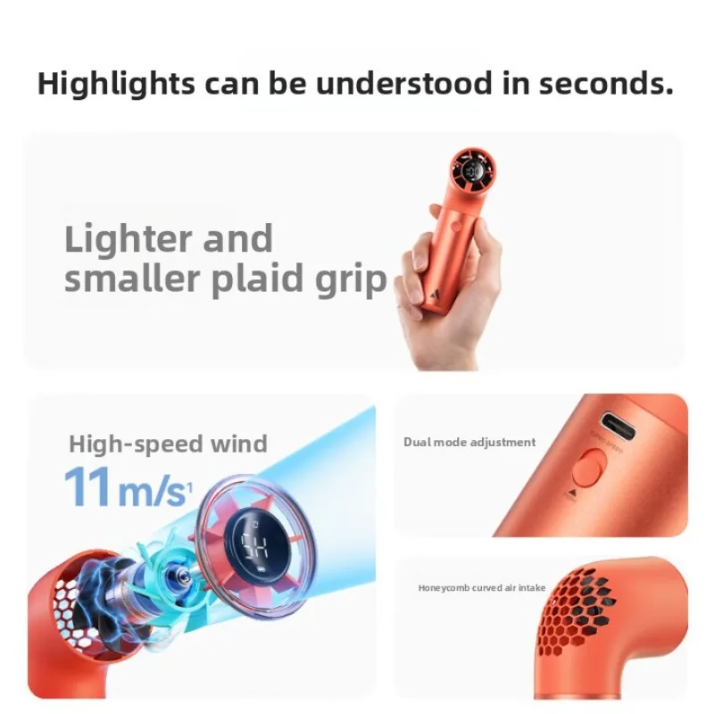 عالية السرعة الرياح العنيفة جمع يده مروحة صغيرة صغيرة محمولة USB توربو مروحة كهربائية كبيرة الرياح الصامت التخييم في الهواء الطلق