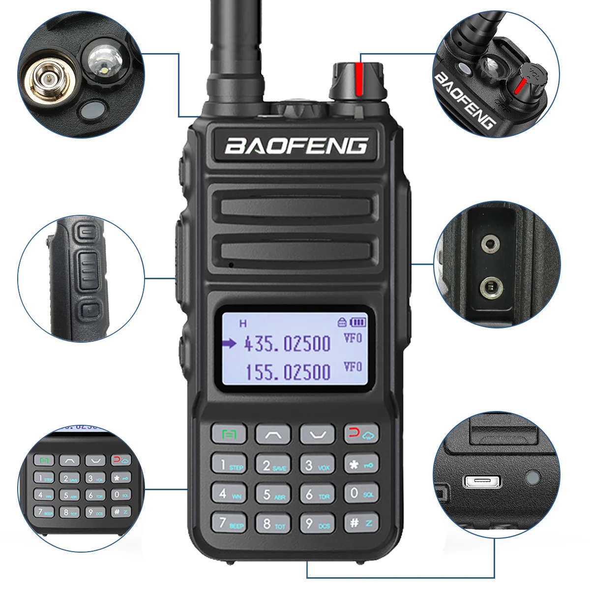 Bao feng walkie talkie long range UV 13 amateur radio two way radios  protable radio powerful Push-button phone for hunting