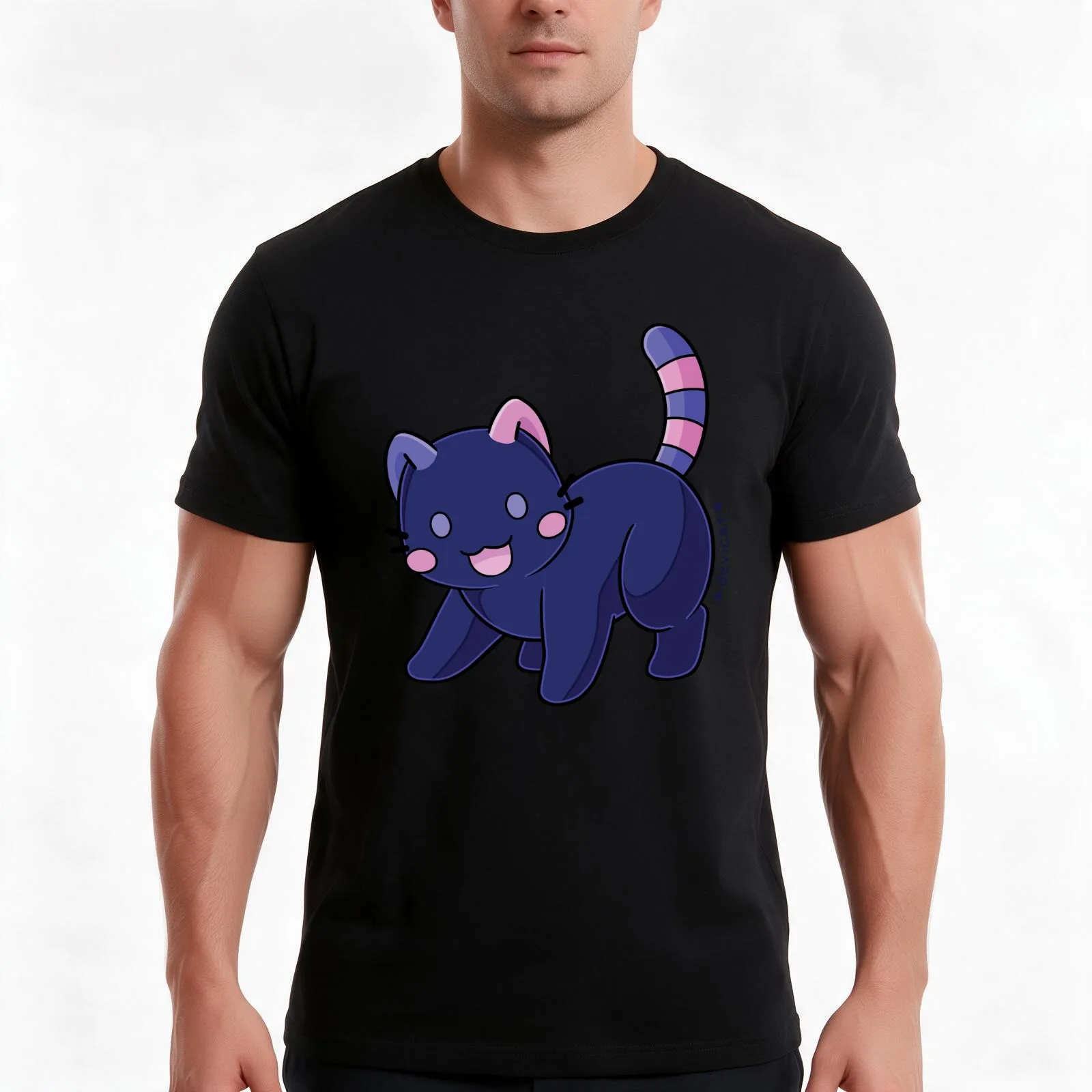 CandiCat Void Cat ? 2025 T-Shirt, Summer Casual Cotton Tee, Oversized Streetwear Tops, Vintage Graphic Print, Unisex Men Women
