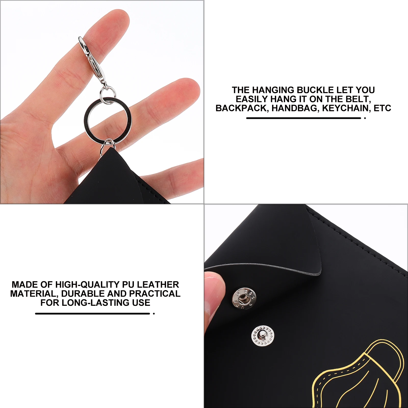 

1pc Storage Clips Pu Portable Dustproof Mask Holder For Travel Business Reusable Face Mask Case Belt Hook