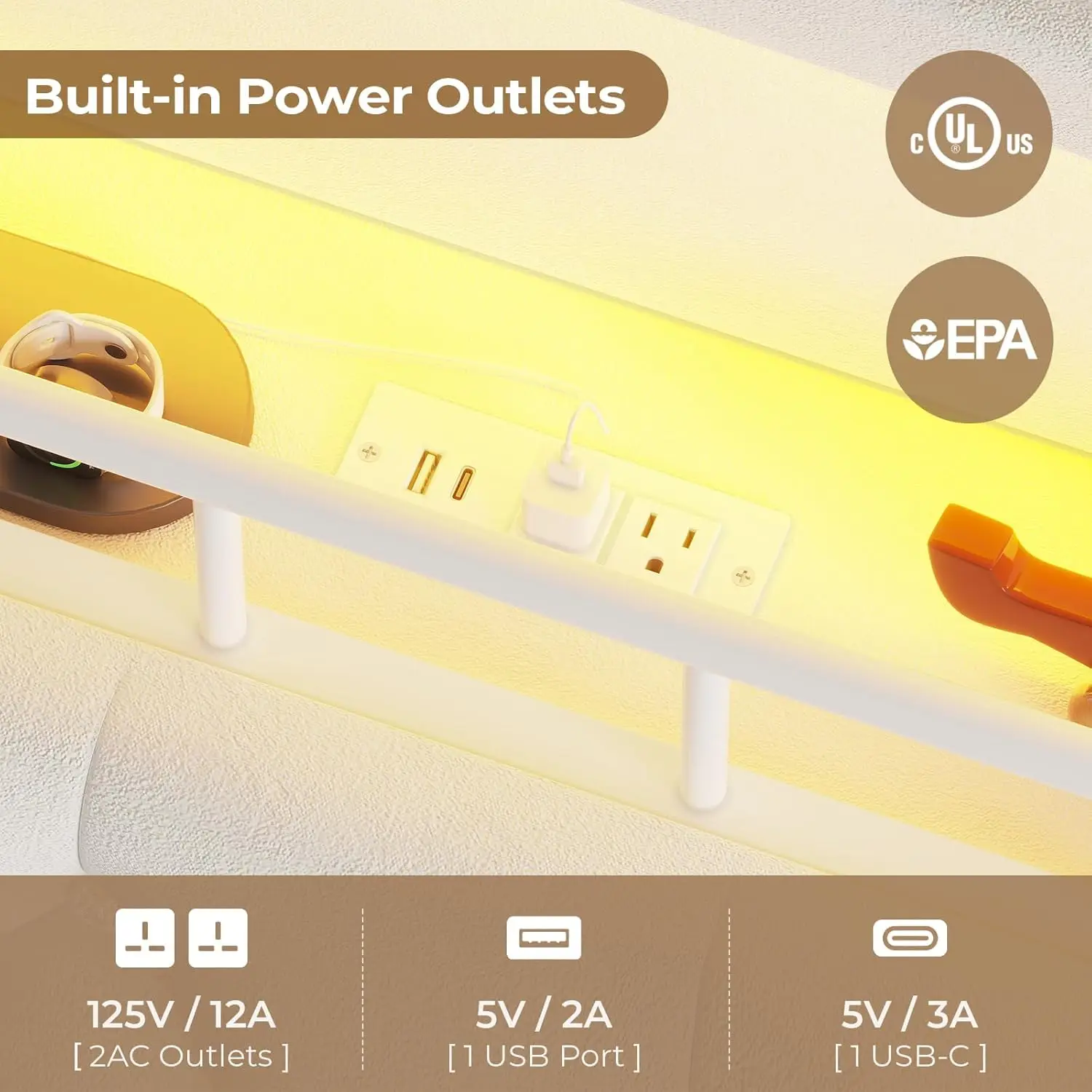 & Crystal Button, No Box Spring Need, Beige