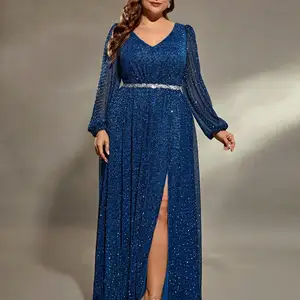 Plus -Größe Taschenlampe mit langen Ausschnittfalten auf Ihrer Brust 6 Hauptverkäufe mit Overlay - №3