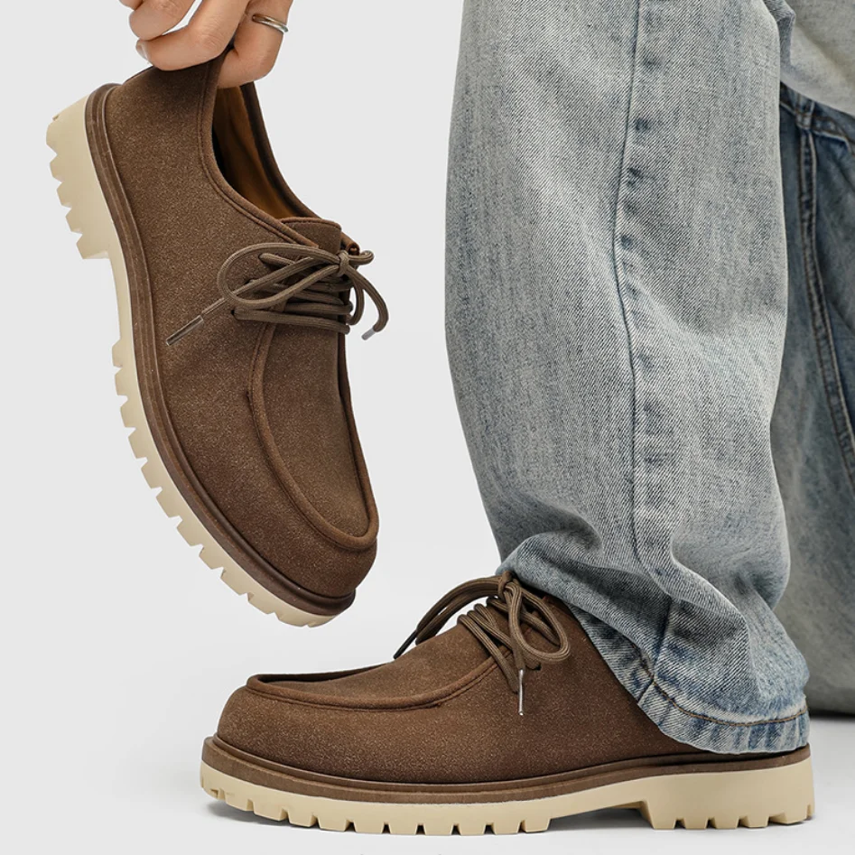 الرجال الرجعية حذاء كاجوال فو الجلد المدبوغ الدانتيل متابعة رجل مريح القيادة عمال أحذية الرجال تنوعا أحذية مصممين Zapatos Hombre #4