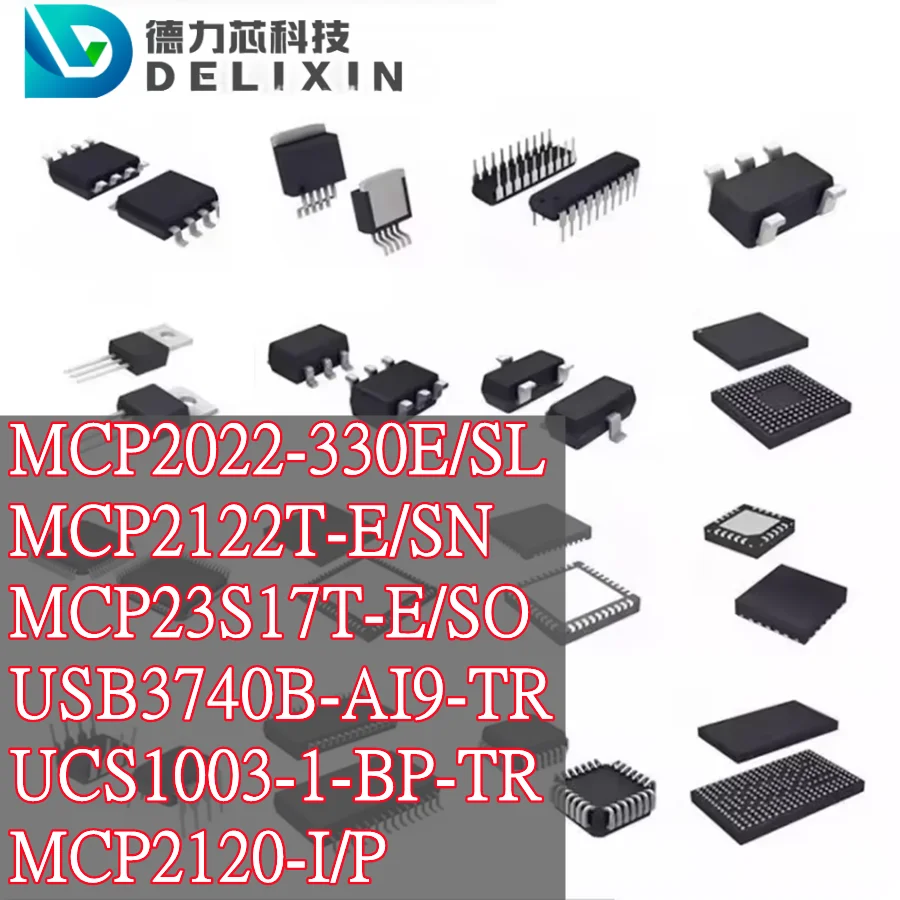 MCP2022-330E/SL MCP2122T-E/SN MCP23S17T-E/SO (Communication interface chips) USB3740B-AI9-TR UCS1003-1-BP-TR MCP2120-I/P