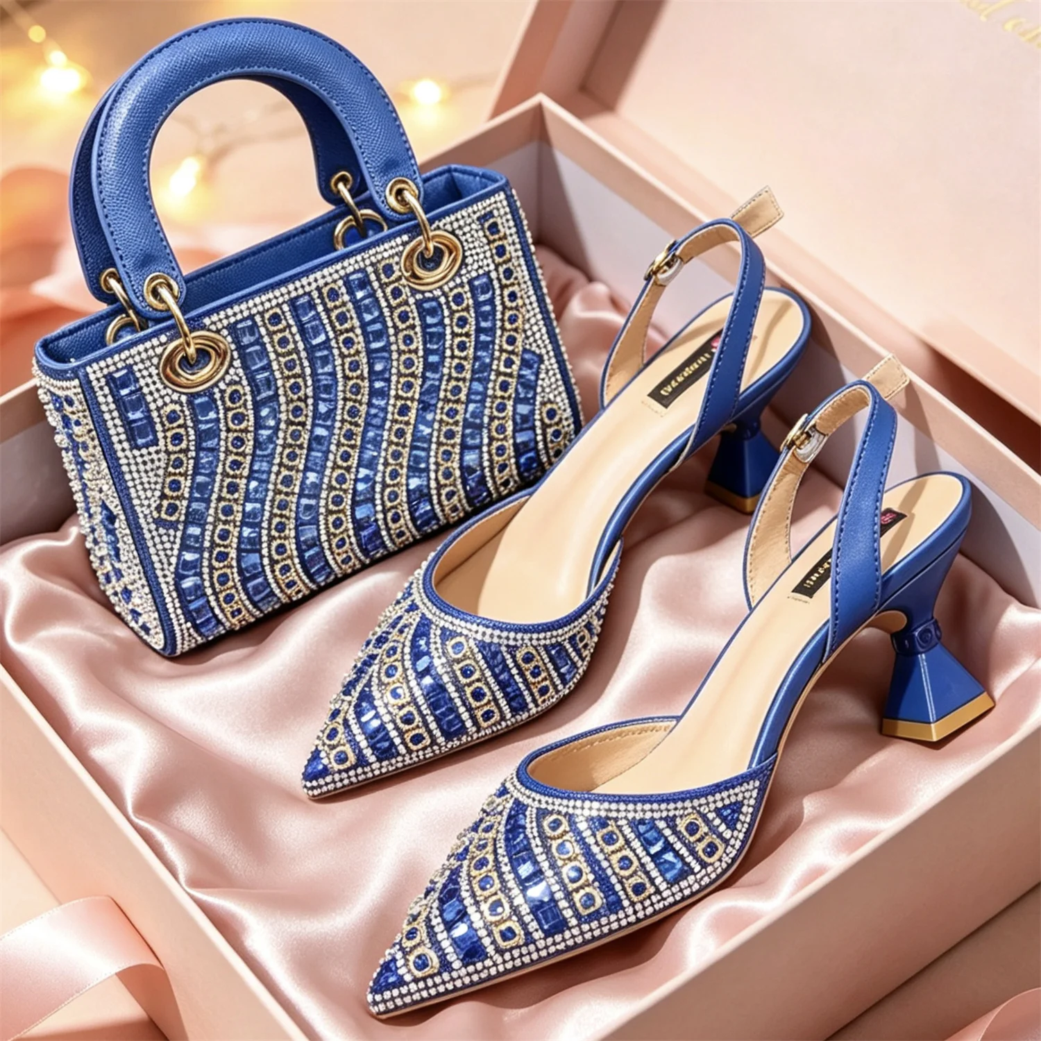 Luxury Bags For Women - Conjunto de Sapatos e Bolsa Femininos,