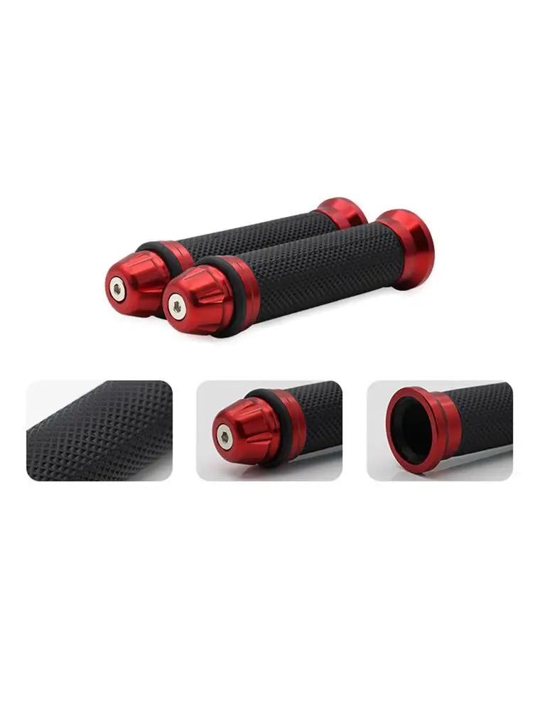 AliExpress 1Pair CNC Aluminum Rubber Gel Hand Grips Handlebar For Motorcycle ATV Dirt Bike Red Universal Anti-Slip Comfortable Grip