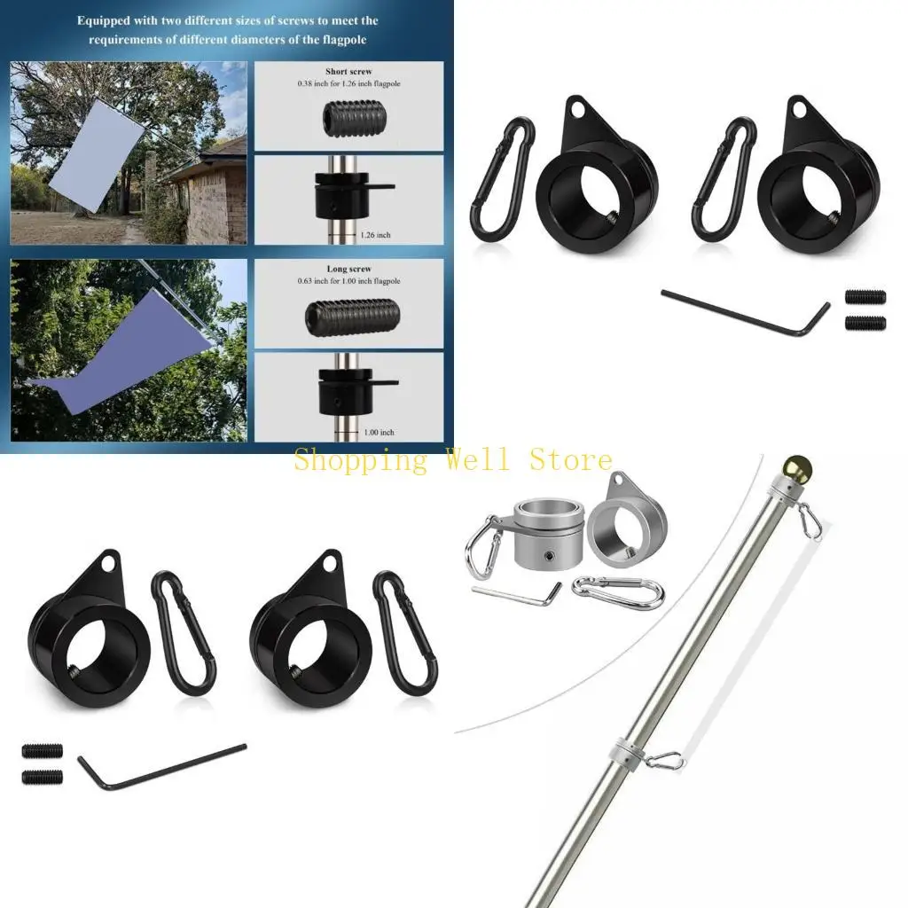 

KX4B Rotatable Flag Poles Rings Fastener Accessories for Flag Presentation