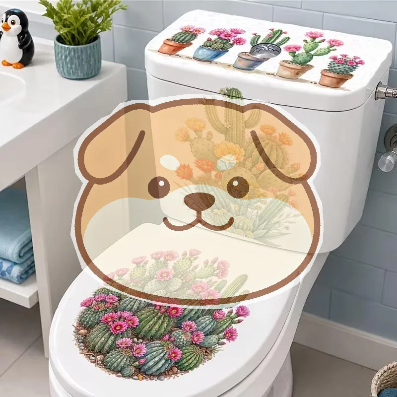 Chicken Peacock Toilet Sticker Waterproof Creative Animal Design Wall Decal for Household Bathroom Decor