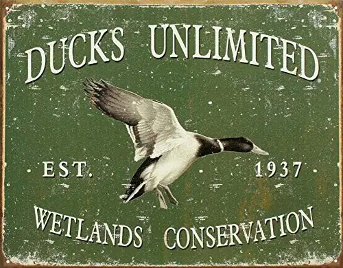 

Ducks Unlimited Wall Poster Tin Sign Vintage BBQ Restaurant Dinner Room Cafe Shop Decor