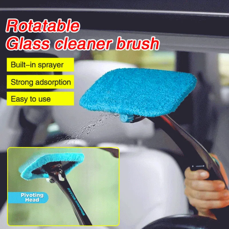 Multi-purpose folding automatic water spray car cleaning brush can be rotated bedroom kitchen household glass cleaner God