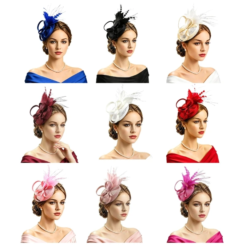 Mini Hat Headpiece with Trim and Textured Base, Formal Fascinator for Wedding Guest and Race Day Styling