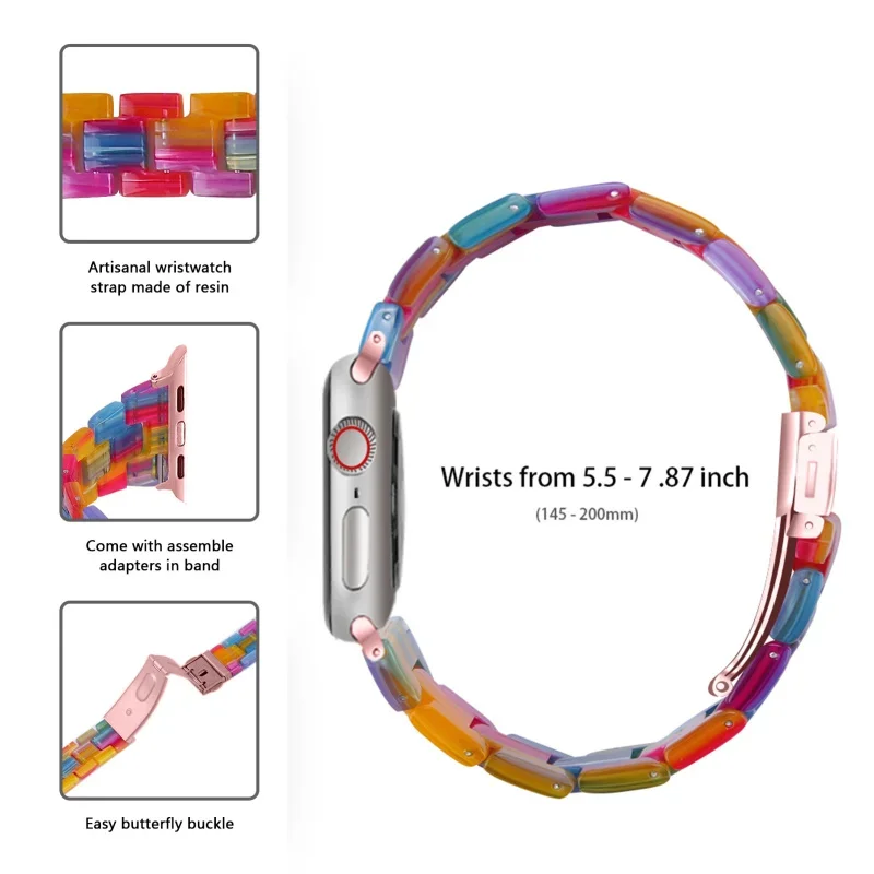 حزام راتينج لشريط أبل ، حلقة ساعة نسائية شفافة ، ، iWatch 6 ، SE ، السلسلة 5 ، 4 ، 3 ، 2 ، 38 ، 44 ، 40 ، 42