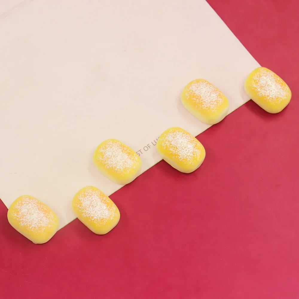 Kawaii Resin Mini 3D Butter Coconut Bread Figures for Crafts Flatbacks Miniature Flatback Cabochons Figurine Charms Material DIY 4