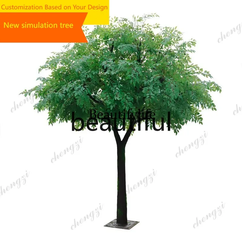 A09  Simulation elm shopping mall wedding hotel interior landscaping Nordic decoration floor simulation fake tree