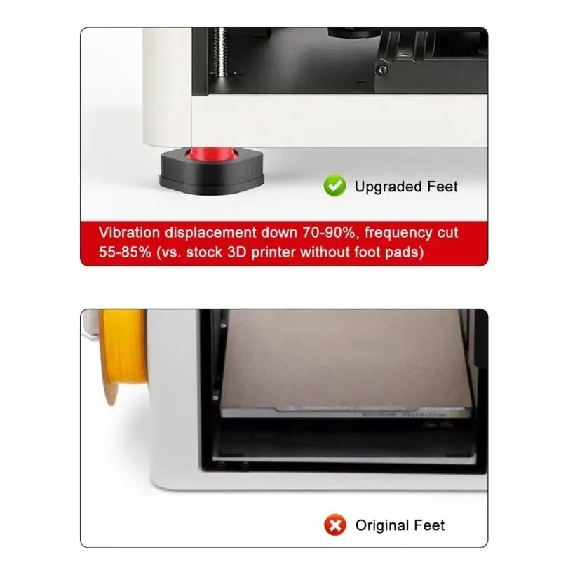 4Pcs Antislip Kissen Füße Matte Schock Absorbieren Lärm Reduktion Verbesserte Fuß Pad für U1 3D Drucker Zubehör D2RD – Detail 4