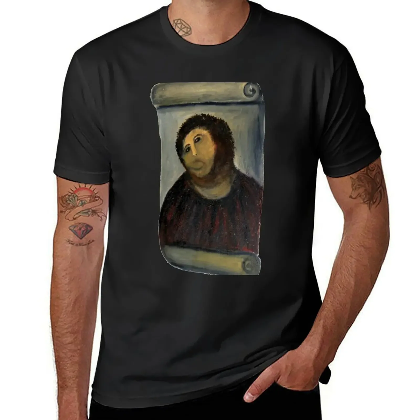 ecce homo restoration T-Shirt plus size tops vintage graphic tee cute tops customs design your own heavyweight t shirts for men