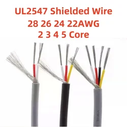 1/5Meter UL2547 Signal Shielded Cable 28 26 24 22AWG 2 3 4 5 Core PVC Tinned Copper Wire Control Headphone Audio Wires