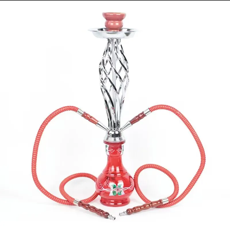 

Medium Arabic Shisha Water Pipe Double Tubes Full Set Hookah Pipe Spot Glass Shisha Hookah