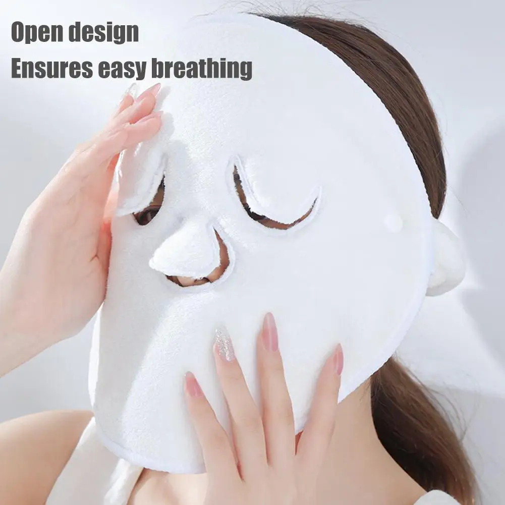 منشفة على شكل وجه منشفة وجه ضغط ساخن/بارد، تنظيف، ترطيب، تبخير منشفة وجه سميكة أدوات العناية بالبشرة