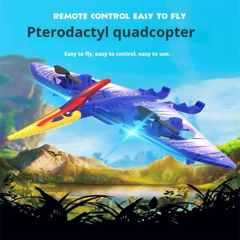 Avion de dinosaure électrique télécommandé, 2.4g, simulation ptérodactyle, jouet pour enfant, nouveauté