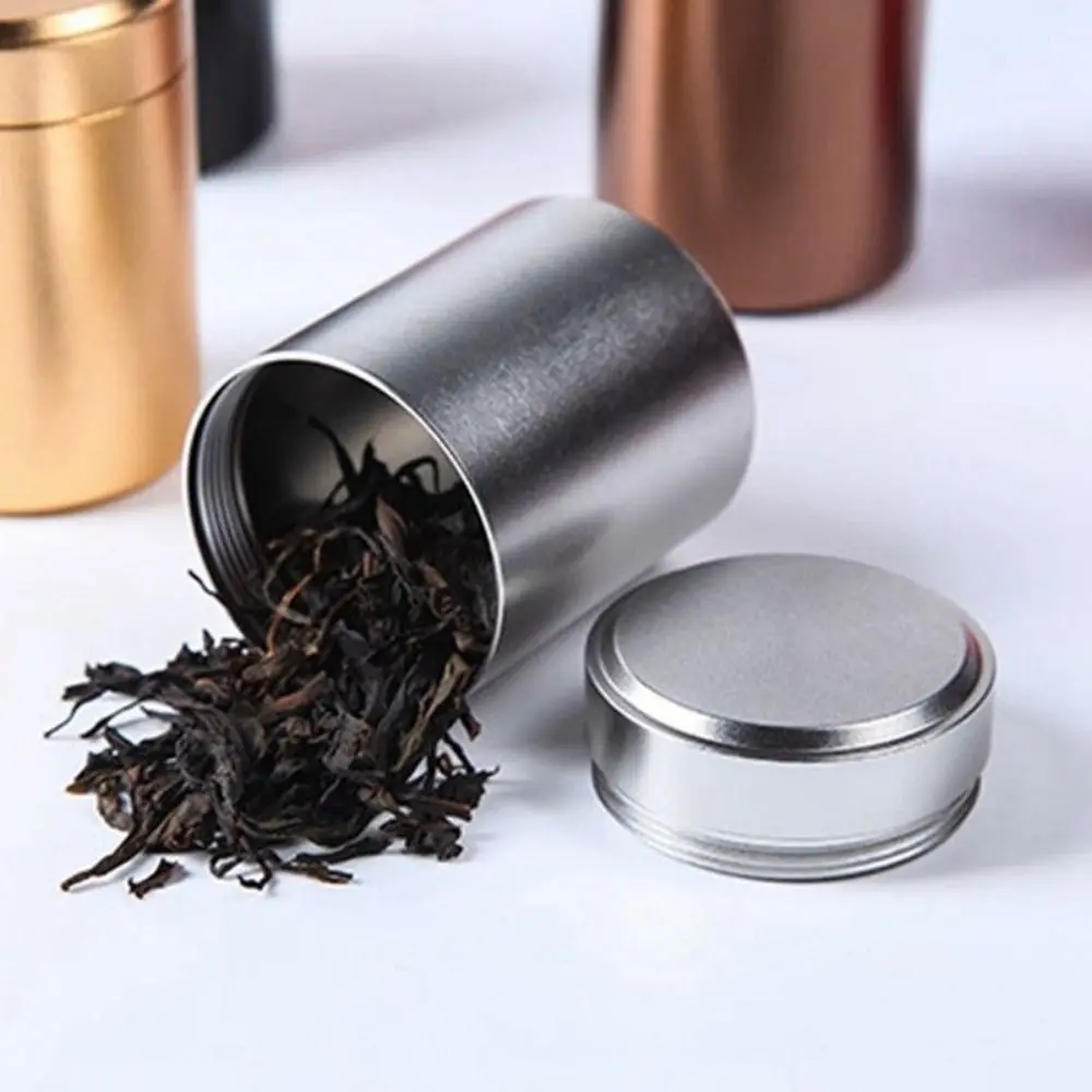 Round Small Aluminum Cans Metal Aluminum Cans Sealed Loose Tea Packaging Cans Airtight Smell Proof Container