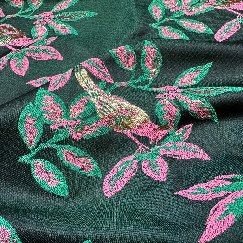 Chinese Style Flower and Bird Jacquard Tang Costume Fabric Autumn and Winter Qipao Vest Woven Brocade Ancient Costume Fabric