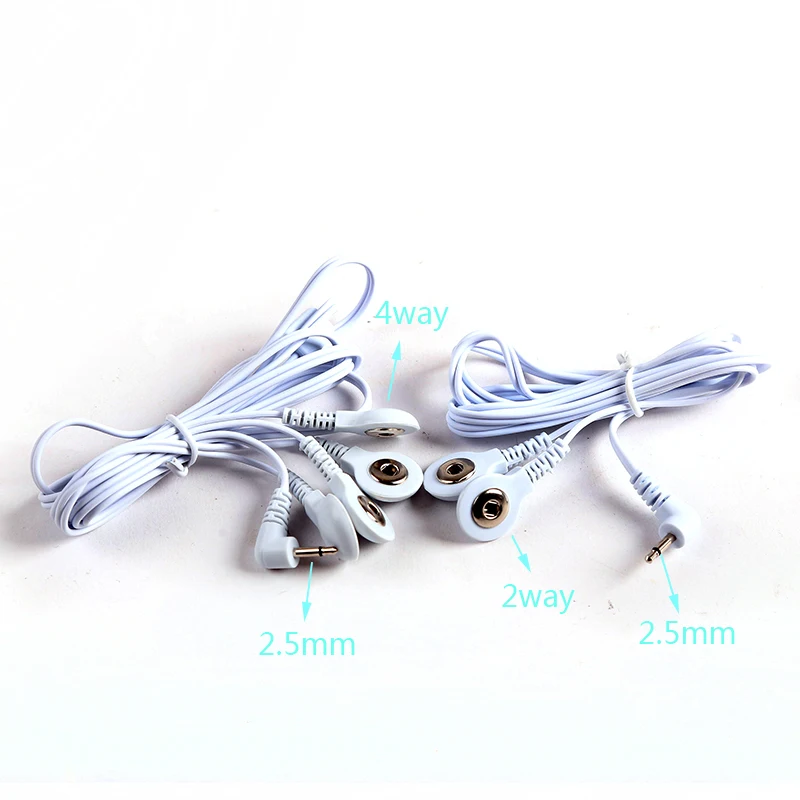 2/4 Way 2.5mm Button  Electrode Tens Cable Conductive Line Wire for Digital Tens Machine Body Massager for Electrode Pads