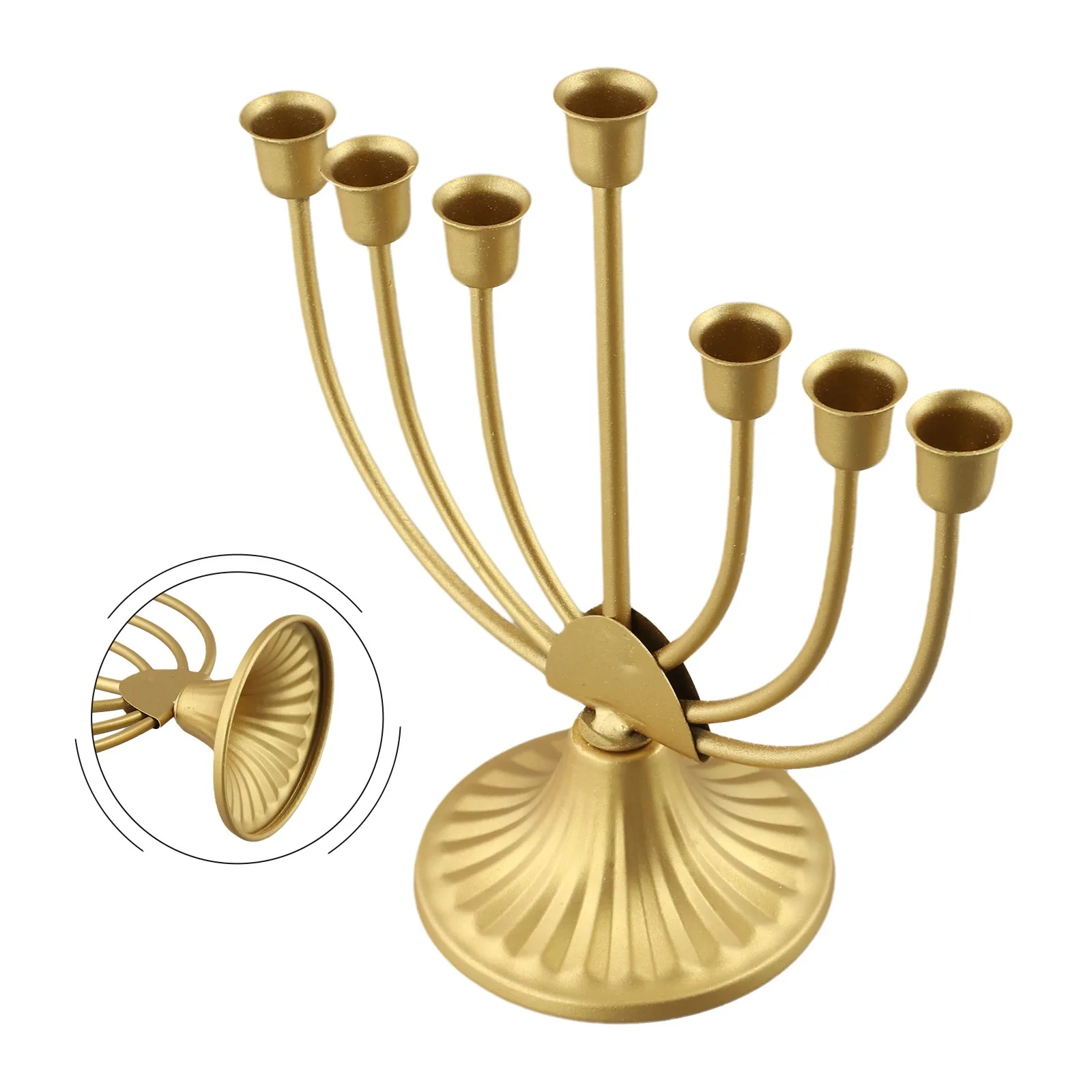Portacandele ebraico da tavolo Base ampia e robusta Decorazione Hanukkah Menorah per mensola Armadietto Camino Soggiorno Scrivania