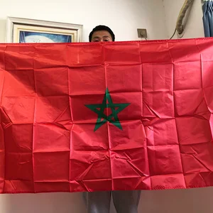 GÖKYÜZÜ BAYRAĞI-Fas bayrağı Afiş 90x150cm polyester Asılı en maro fas fas ulusal bayraklar ev dekor 8 en çok satan, dekorasyon, Fas - no. 1