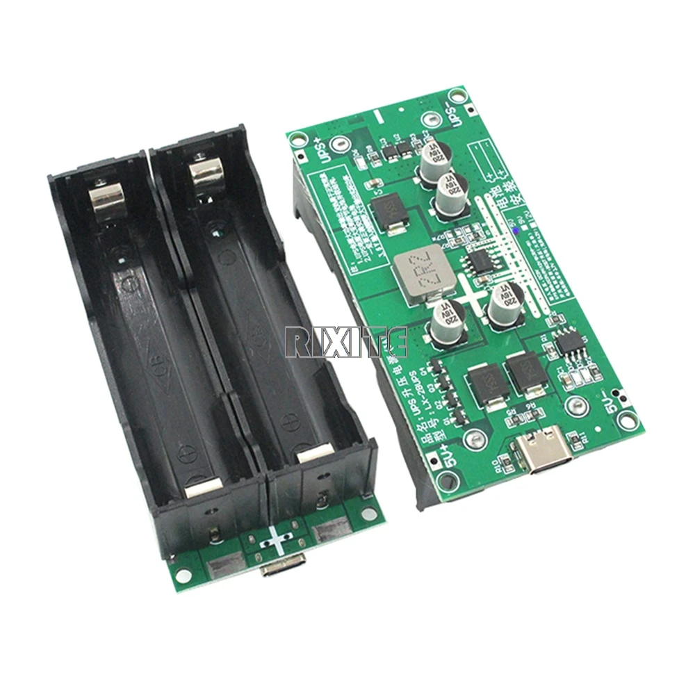 Type-C 15W 3A 18650 Lithium Battery Charger Module DC-DC Step Up Booster Fast Charge UPS Power Supply / Converter 5V 9V 12V