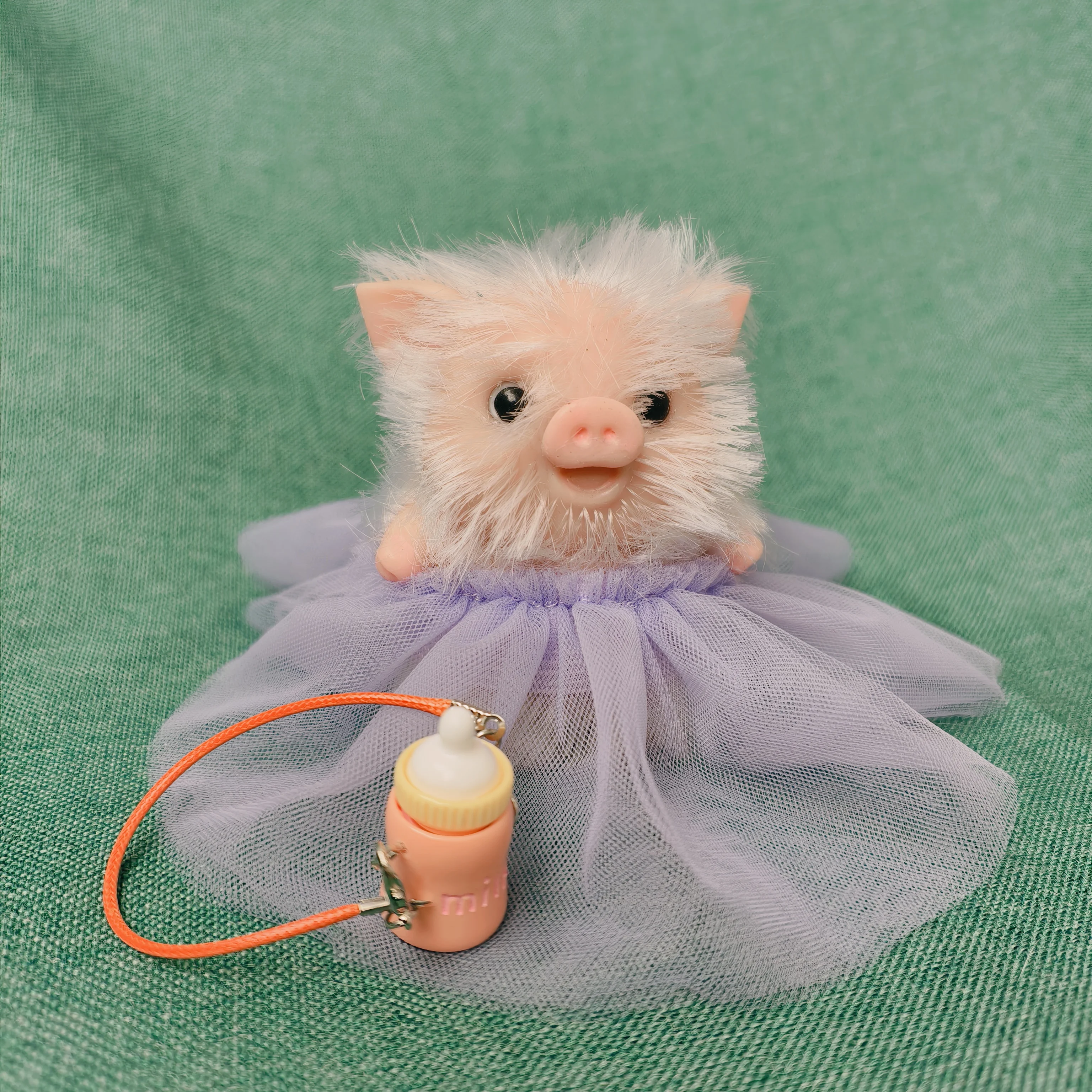 5 Inch Silicone Piglet Soft Cute Mini Realistic Animals with Accessories Lifelike Reborn Newborn Pig Doll Decompression Toy Gift