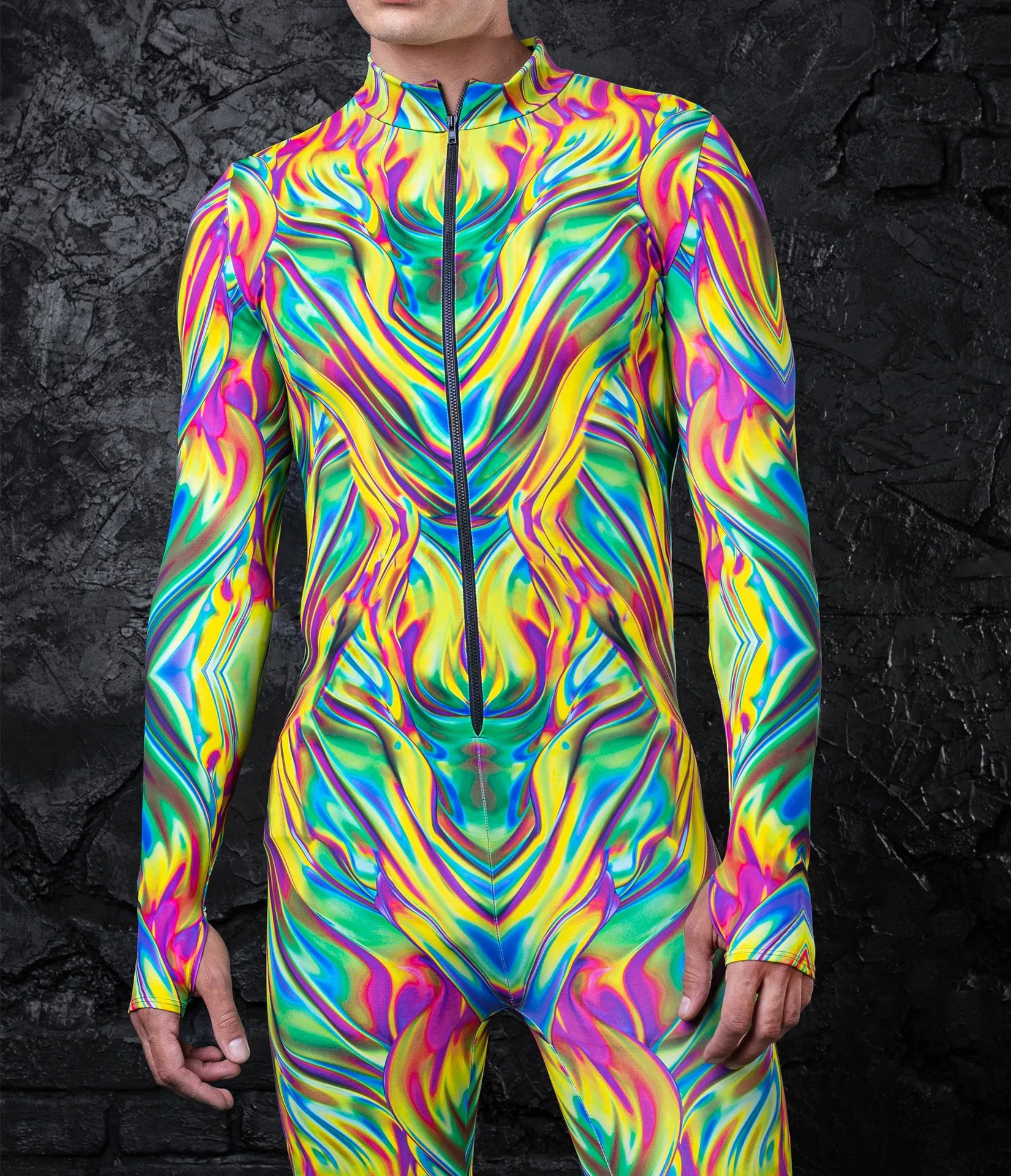 Bunte Punk-Regenbogen-Bodysuits für Halloween, Feiertagspartys, Cosplay, Elastisches Kostüm, Jumpsuit, Romper, Damen-Aerial-Yoga-Anzug, Zentai – Detail 33