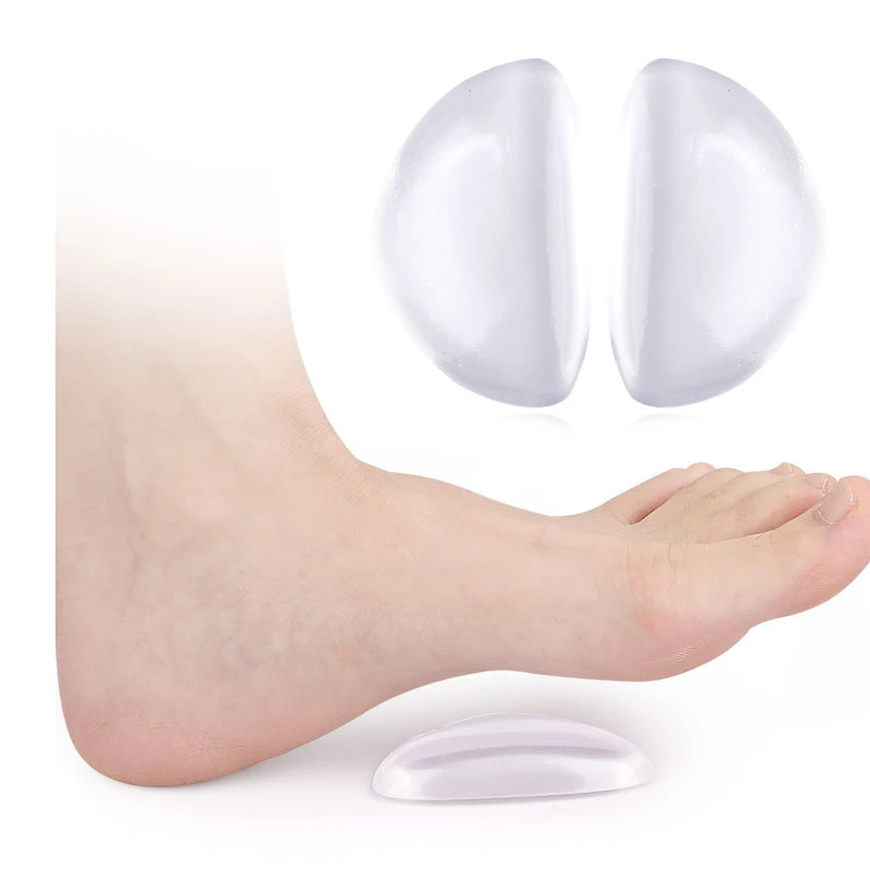 2Pairs Shoe Inserts Cushion Pads Clear Silicone Gel Arch Support Pain Relief Flat Feet Insoles Protector Corrector For Women